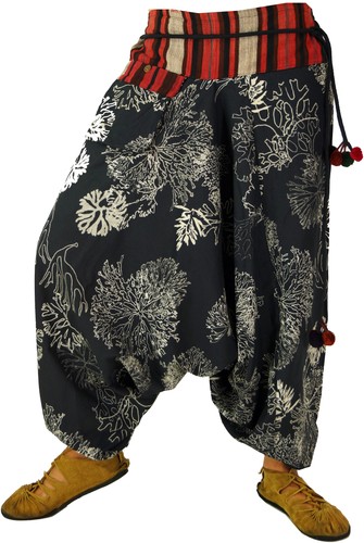 Bedruckte haremshose mit - bedruckte,