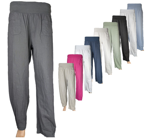 100 leinen luftige damenhose - 100%,