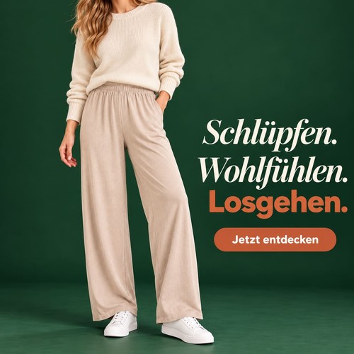 Damen stoffhose beige weites - damen,